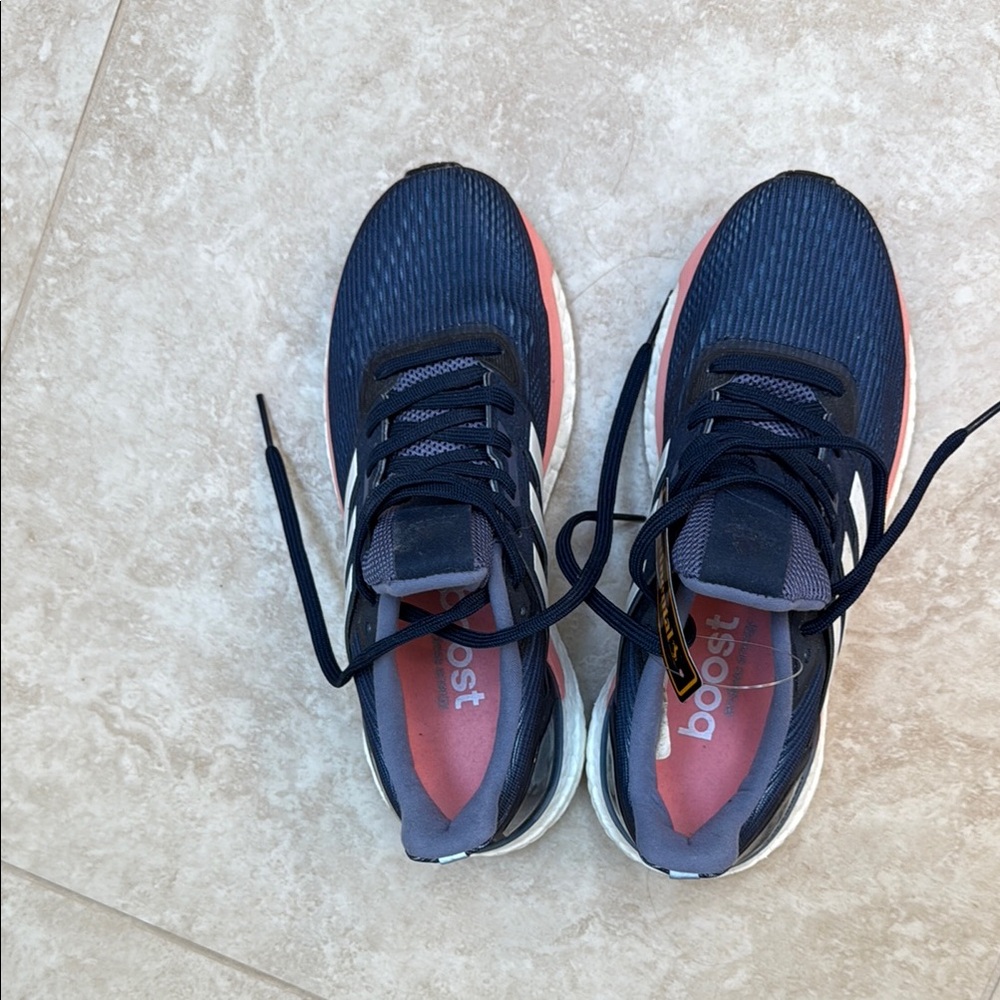 Adidas Blue and Pink Boost Sneakers